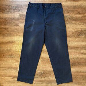 Dickies Chinos Mens 35x31 Navy Blue Distressed Cotton Polyester Work Pants